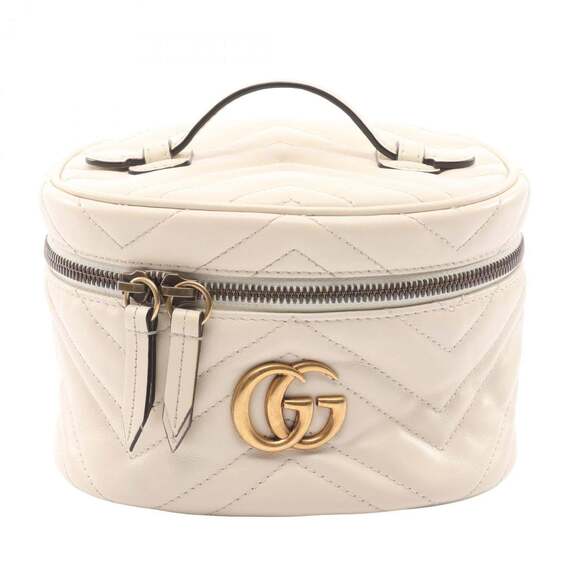 Gucci Handbags - GUCCI White Leather GG Marmont Backpack